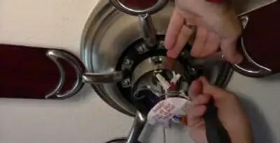 Ceiling fan installation with electrical wiring and mounting by professional electrician in Des Moines, IA