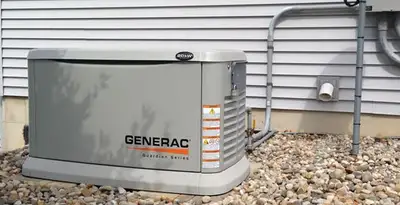 generator installation service featuring outdoor standby generator setup by licensed electricians in Des Moines, IA