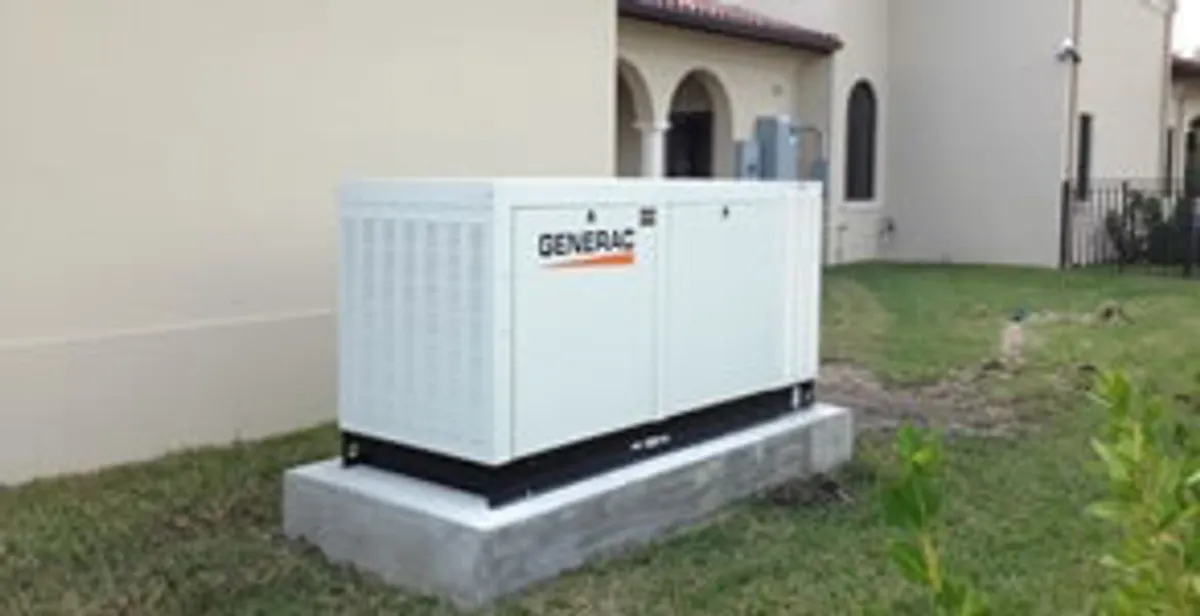 generator installation service showing standby generator professionally installed for residential power backup in Des Moines, IA