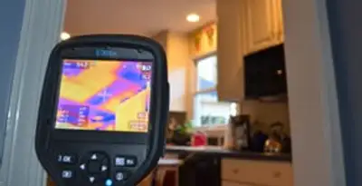 home energy audit service using thermal imaging to evaluate electrical efficiency inside a home in Des Moines, IA