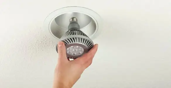 lighting installation service featuring recessed ceiling light installed by licensed professionals in Des Moines, IA