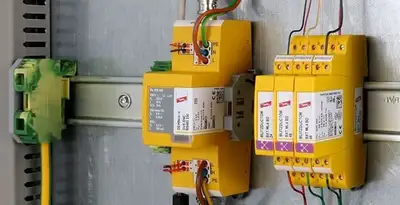 lightning surge protection system with surge suppressors installed by electrical service professionals in Des Moines, IA