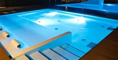 pool light installation and repair services providing modern illuminated pool lighting in Des Moines, IA
