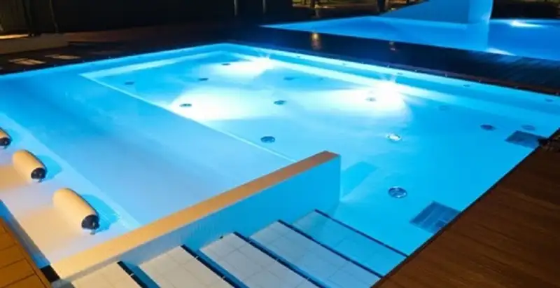 pool light installation and repair services providing modern illuminated pool lighting in Des Moines, IA