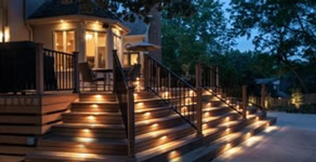 Residential electrician installing outdoor lighting for home safety in Des Moines, IA