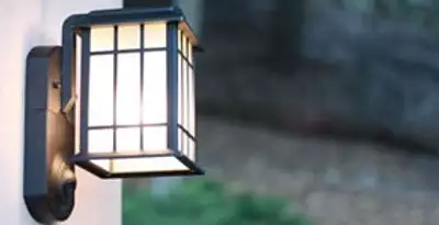 security light installation services with professionally mounted exterior wall light in Des Moines, IA