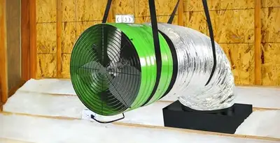 whole house fan installation services with professionally mounted ventilation fan system in Des Moines, IA